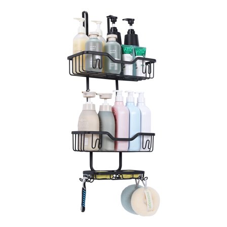 Over-the-Door M-Shaped Bathroom Basket Black