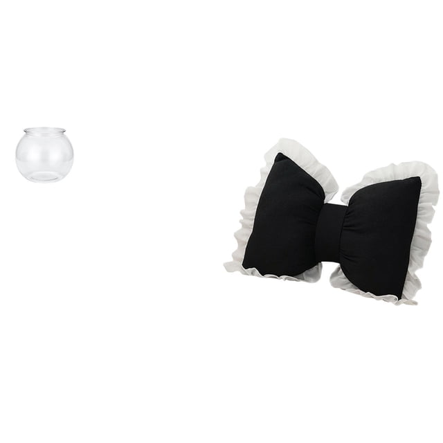 Acuario de escritorio,Pecera pequeña transparente,pecera,jarrón,mesa,Cojín con lazo bonito,Almohada con forma de lazo,bonito cojín decorativo con lazo,Funda de almohada con lazo suave y
