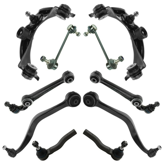 TRQ 10pc Steering Suspension Kit Control Arms Outer Tie Rods Sway Bar End Links PSA65063