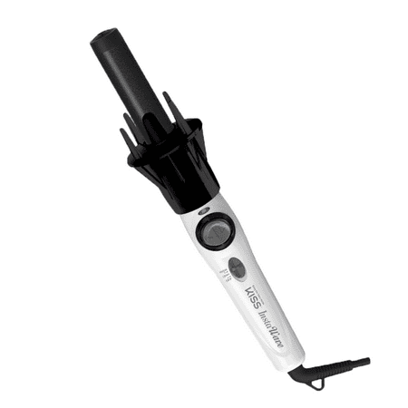 KISS InstaWave Professional Ceramic Automatic Hair Curling Machine, Ionic, White & Black