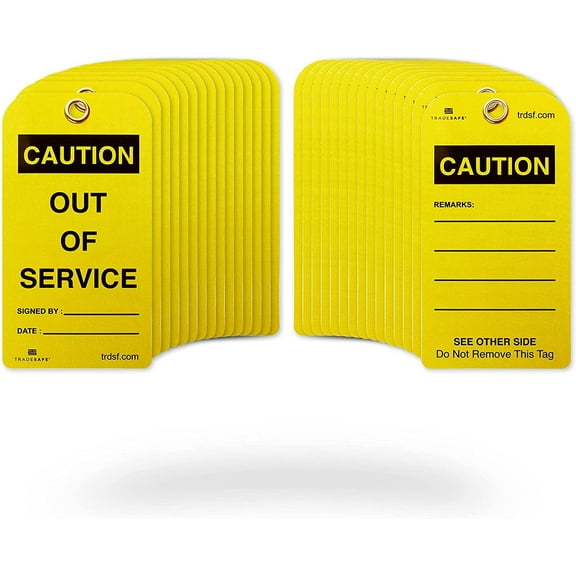 TRADESAFE Out of Service Tags, Safety Tags 5-1/2” x 3”, 32-Mil PVC Vinyl Caution Sign, 30 Pcs