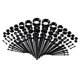 thumbnail image 1 of Lote de 50 dilatadores de acrílico para orejas, expansores y joyería corporal. 50 piezas-negro, 1 of 9