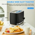thumbnail image 5 of TINANA Wide Slot 2 Slice Toaster: Bread Toaster with Removable Crumb Tray, Small Toaster, 6 Bread Shade Settings, Auto-Shutoff, Toast Boost, Cord Storage Under Base, Black, 900W, 5 of 7
