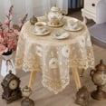 thumbnail image 4 of Petite Nappe Ronde en Dentelle Brodée pour Table à Thé, Table à Manger et Table de Chevet Moderne, 4 of 7