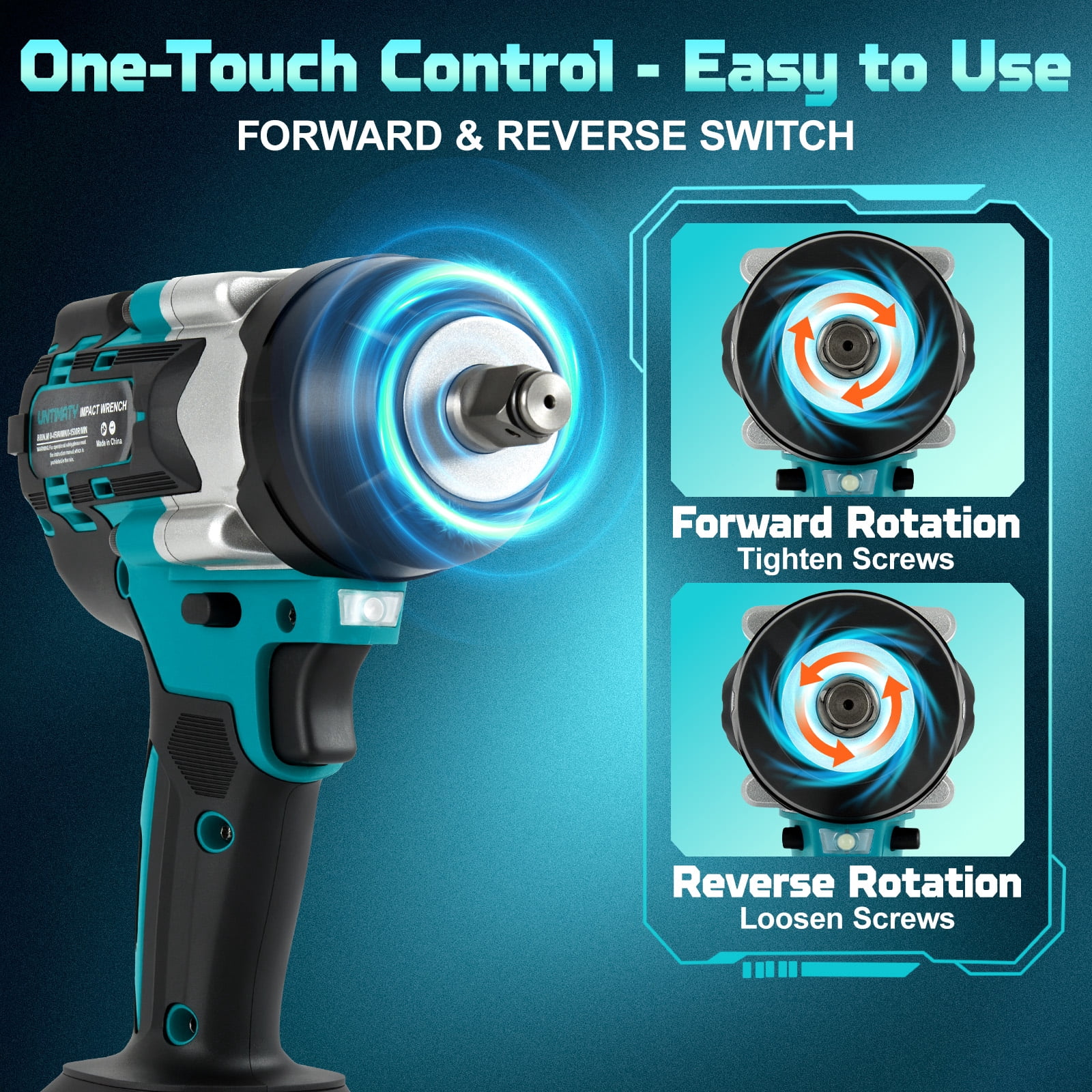 Cordless Impact Wrench, UNTIMATY 1/2 inch Brushless High Torque Impact Gun, Max Torque 590 Ft-lbs(800N.m),3300 RPM Impact Driver with 21V Brushless Motor,2x3.0Ah Li-ion Battery for Car Home Repair