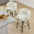 thumbnail image 4 of Spruce & Spring Modern Swivel Counter Stool with Barrel-Back Design and Upholstered Seat BeigeSet of 2, Beige, 4 of 16