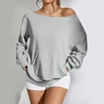 thumbnail image 6 of Womens Off The Shoulder Tops Drop Shoulder Going Out Long Sleeve Pullover Y2K Spring Fashion 2026 Outfits Clothes, 6 of 7