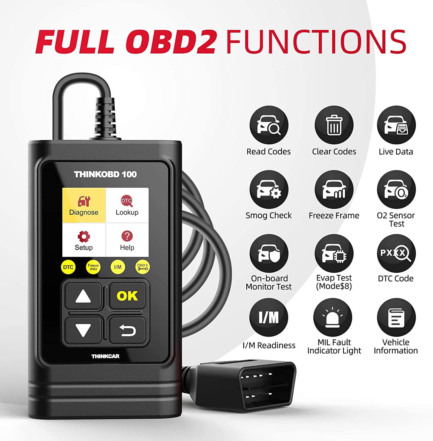 THINKOBD 100 OBD2 CAN OBDII Auto Car Code Reader Diagnostic Scanner Tool Engine 