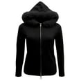 thumbnail image 5 of DHFJKG Jackets For Women Fuzzy Trim Hoodies Solid Color Long Sleeve Loose Fit Drop Shoulder Zipper Jacket Stylish Outerwear, 5 of 6
