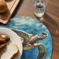 thumbnail image 4 of Round Placemats Coral Reef 15 inch Set of 2 Table Mats for Dining Table Sea Turtle Heat Resistant Non-Slip Kitchen & Home Decorative Place Mat Set, 4 of 8