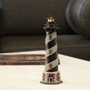 Hosley 8 Inch Tall Coastal Beach Themed Tabletop Resin Lighthouse Blinking Tower Light