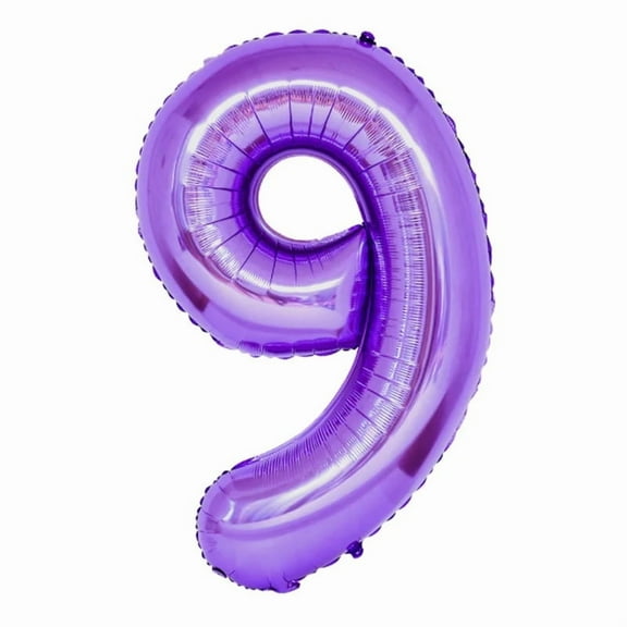 Number Nine Balloon Purple Number 9 Balloon 32" Large Event Decoration