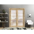 thumbnail image 6 of Solid French Double Doors 84 x 80 inches | Quadro 4002 Oak | Wood Solid Panel Frame Trims | Closet Bedroom Sturdy Doors, 6 of 7