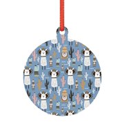 Giroia Llamas And Cactus for Acrylic Christmas Pendant for Christmas Tree Winter Holiday Xmas Gift for Women Men Hanging Ornament 3"-Round Shape