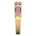 thumbnail image 4 of 0.81 ctw Wedding Band for Women - 14K Yellow Gold Simulated Pink Diamond Stackable Eternity Ring, 4 of 6
