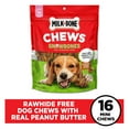 thumbnail image 3 of Milk Bone GnawBones Rawhide Free Dog Chews With Real Peanut Butter, Long Lasting Mini Dog Treats, Bag of 16, 3 of 10