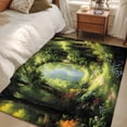thumbnail image 4 of Rectangle Area Rugs 2.7 x 5 Ft, Forest Non-Slip Residential Carpet, Nature Woodland Spring Scenic Green Trees Flower Indoor Crawling Mats Runner Rugs for Living Room/Dining Room/Bedroom, 4 of 8