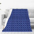 thumbnail image 1 of Fotbe Blue Lantern Shapes Manta de Franela Acolchonada con Estampado, Súper Suave y Esponjosa, Extra Grande para Sofá, Cama, Uso Todo el Año-40"x30", 1 of 7