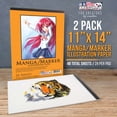 thumbnail image 2 of U.S. Art Supply 11" x 14" Premium Manga-Marker Paper Pad, 60 Pound (100gsm), Pad of 24-Sheets (Pack of 2 Pads), 2 of 6