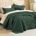 thumbnail image 2 of Oversized King Quilt Bedding Set,120x120Inch Super King Forest Green Comforter Bedspreads Lightweight Bed Coverlets Boho Bedding Cover Decor All Season, 3 Pieces (1 Quilt, 2 Pillowcases), 2 of 5
