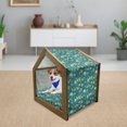 thumbnail image 3 of Jellyfish Pet House, Funny Marine Creatures in Doodle Style Tentacles Whimsical Pattern, Outdoor & Indoor Portable Dog Kennel with Pillow and Cover, 5 Sizes, Multicolor, by Ambesonne, 3 of 5