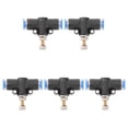 thumbnail image 1 of 5pcs Tube 6mm 1/4' One Touch Inline Flow Control Throttle Pneumatic Connector Adapter Air Fittings Joint (Black), 1 of 9
