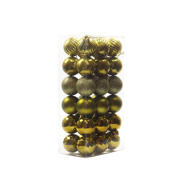 Billuyoard 36 piezas ventana techo Navidad adorno hogar árbol colgante reutilizable vacaciones decoración ornamento 4cm diámetro Kits de decoración para fiestas Fruta Verde Billuyoard HA071347-12B