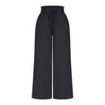 thumbnail image 5 of Posijego Womens Wide Leg Pants High Waist Drawstring Lounge Pants Loose Flowy Beach Pants with Pockets, 5 of 7