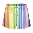 thumbnail image 4 of Striped Shorts for Women 2026 Summer Casual Lightweight Relaxed Fit Elastic Waist Color Block Beach Shorts, 4 of 5
