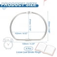 thumbnail image 2 of Uxcell Loose Leaf Binder Rings, 4 Inch 4 Pcs Metal Book Binding Rings D-Shaped with Nickel Plated for Index Cards, Silver, 2 of 6