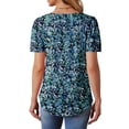 thumbnail image 4 of UVN Short Sleeve Blouse for Women Summer Dressy Casual Crewneck Shirt Pleated Tunic Tops, 4 of 8