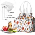 thumbnail image 4 of Colorful Halloween Icons Pattern Drawstring Lunch Bag Women - Drawstring Lunch Bag Insulated for Work Office - Stain-Resistant Large Lunchbags for Women with Multi-Pockets, 4 of 6