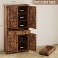 thumbnail image 2 of FANRAL 70” Tall Pantry Organizers and Storage Cabinet with Barn Doors & Drawers,Adjustable Shelf,Tall Pantry for Kitchen Dining Room Living Room Bedroom,Brown Pantry Cabinet, 2 of 8