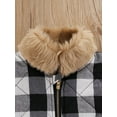 thumbnail image 5 of Liacowi Girls Casual Vest with Fur Collars Plaid Printed Pattern Jacket, 5 of 8
