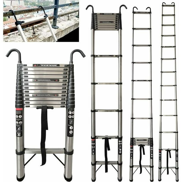 17ft Aluminum Folding Scaffold Ladder With A Framed Construction