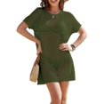 thumbnail image 1 of Traje de baño Coverup Beauty 2025, de ganchillo, color verde militar, 1 of 6