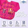 thumbnail image 4 of Abstract Kids Art Smock Apron - Red Crayon Long Sleeve Waterproof Bib for Painting, Feeding and More - 2 Pockets - Microfiber with Vinyl Lining - Extra Small, 4 of 7