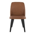 thumbnail image 5 of LumiSource Toriano Faux Leather And Wood Dining Chairs, Camel/Black, Set Of 2 Chairs, 5 of 8