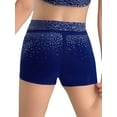 thumbnail image 4 of Zaldita Kids Girls Shiny Rhinestones Gymnastics Dance Shorts Vfront Stretch Figure Skating Training Bottoms Navy Blue 8, 4 of 5
