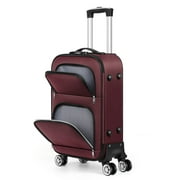Soft-sided Fabric Luggage Roller Luggage Lightweight 20" Red