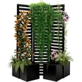 thumbnail image 3 of Riedhoff Metal Planter Box with Privacy Screen, 3 Panel Divider, 52.3 x 27.5 x 70.8", Black, 3 of 10