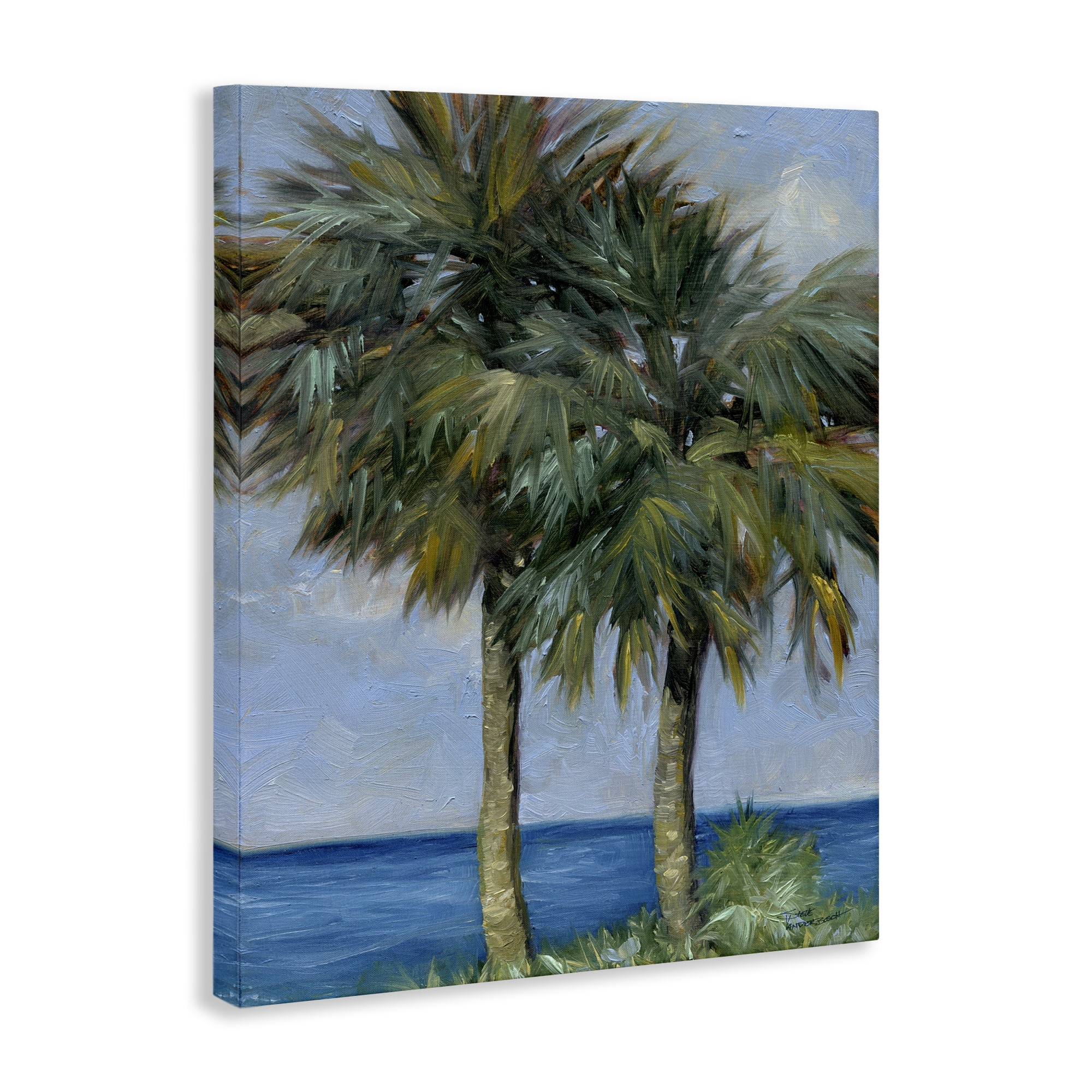 Stupell Industries Full Brushed Palms Landscape Painting Gallery Wrapped Canvas Art Print Wall Art, 36 x 48