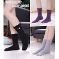 thumbnail image 3 of Womens Fuzzy Socks Super Soft Fluffy Winter Warm Cozy Home Sleeping Socks 5 Pairs, 3 of 6
