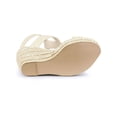 thumbnail image 5 of BLISSFUL STEP Women's Strappy Espadrille Wedges Platform Sandals Beige 8.5, 5 of 8