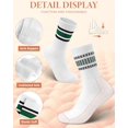thumbnail image 6 of CoCoMangos Striped Crew Socks for Women, Cotton Retro Novelty Tube Socks Athletic Casual Fun Sock 4 Pairs, Size 5-10, 6 of 7