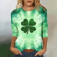 thumbnail image 4 of St Patricks Day Shirt Women 2025 Casual Plus Size 3/4 Sleeve Irish Clover Shirts Funny Saint Patrick's Tunic Tops, 4 of 4