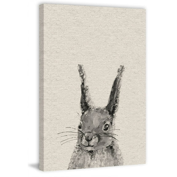 Grey Rabbit III Painting Print on Wrapped Canvas