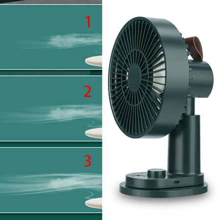 

Small Desk Fan Cooler Fan Personal Fan with Remote Oscillating USB Rechargeable for Camping Bedroom Baby Stroller Beach Office green