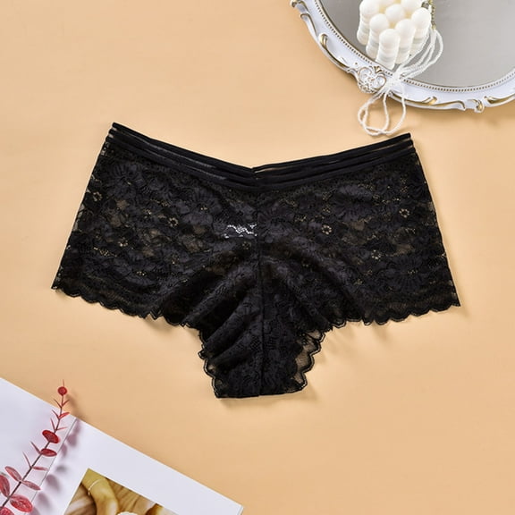 Cotton High Waist Underwear for Women Women's Large Size High Waist Briefs Breathable Thin Thong Lace Breathable Seamless Underwear Plus Size Underwear Black 3XL