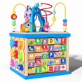 thumbnail image 3 of Wooden Multi-Activity Learning Box for Kids Ages 4-6: Portable 24*22*23.5cm Educational Toy with Bead Maze, Matching Games & Skill-Building Features – Durable, Colorful, and Perfect for Travel,, 3 of 6